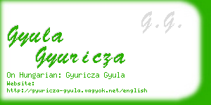 gyula gyuricza business card